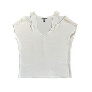 Eileen Fisher Knit 100% Tencel Lyocell Cold Shoulder Relaxed Fit Sweater Top S